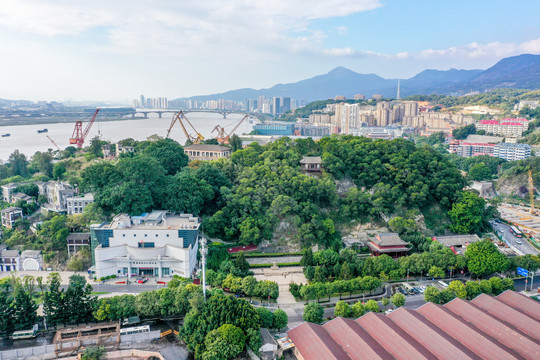 航拍福建福州马尾区马限山公园