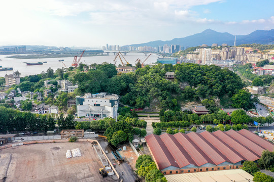 航拍福建福州马尾区马限山公园