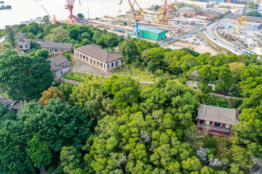 航拍福建福州马尾区马限山公园