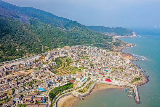 航拍福建福州平潭北港村