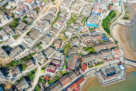 航拍福建福州平潭北港村