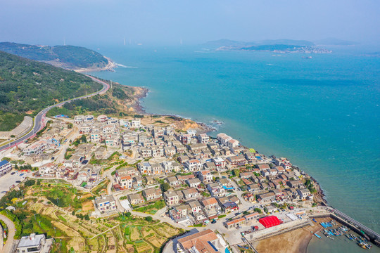 航拍福建福州平潭北港村