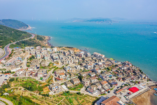 航拍福建福州平潭北港村