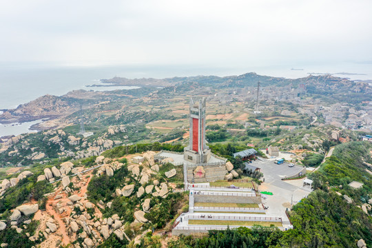 航拍福建福州平潭将军山老虎山