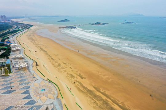 航拍福州平潭龙凤头海滨浴场