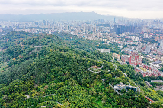 航拍福州城市森林步道福州福道