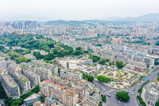 航拍福州乌山乌塔公园石塔寺