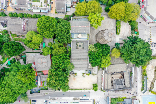 航拍福州乌山乌塔公园石塔寺