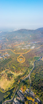 航拍南京钟山风景名胜区美龄宫