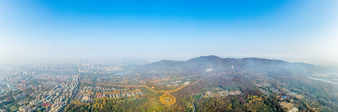 航拍南京钟山风景名胜区美龄宫