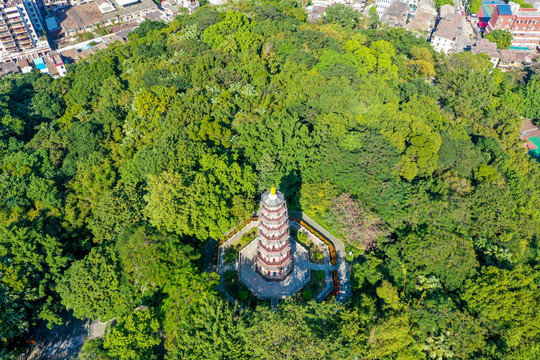 航拍广东中山中山公园