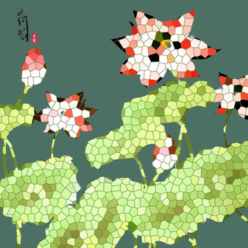 水墨荷花裝飾畫