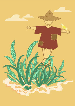 稻田稻草人插畫