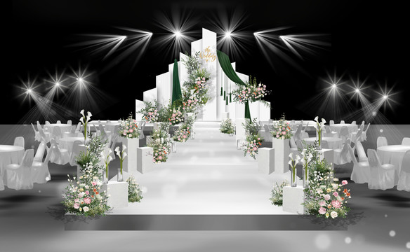白绿小清晰婚礼效果图