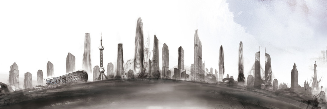 水墨風(fēng)格建筑形象