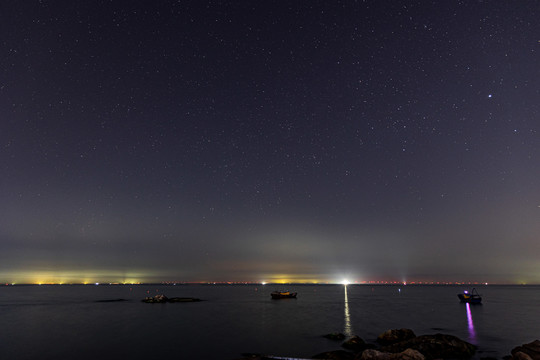 广东揭阳惠来芦园海边星空