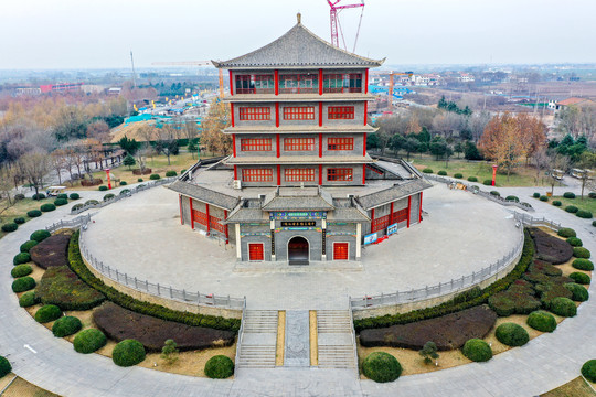 航拍河南温县中国太极拳博物馆