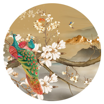 工筆花鳥山水圖