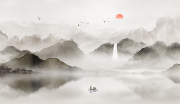 水墨山水圖