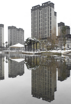 乌蒙水乡公园雪景一角