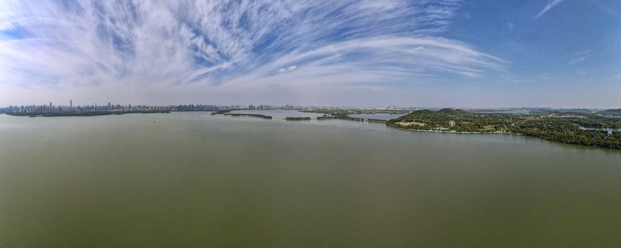 武汉东湖全景图航拍