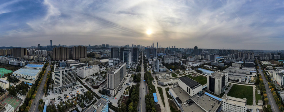 济南城市全景图航拍