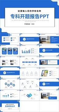 蓝色简约风大专开题报告PPT