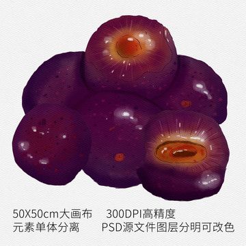 手繪水果楊梅