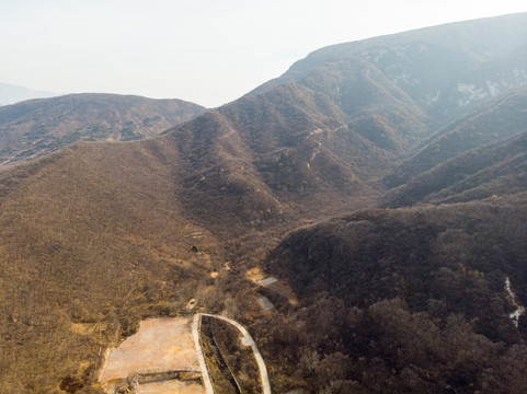 航拍河南郑州登封嵩山少林寺