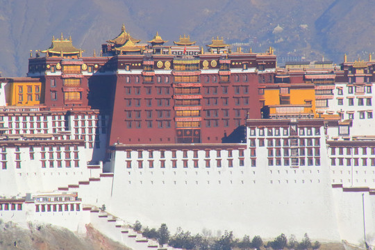 拉萨布达拉宫西藏长焦局部红宫