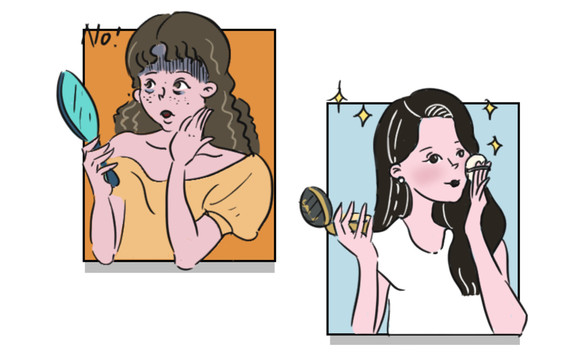 化妝的女孩
