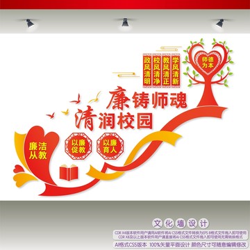 廉潔從教樓梯文化墻
