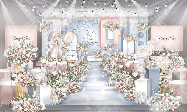 粉蓝婚礼舞台