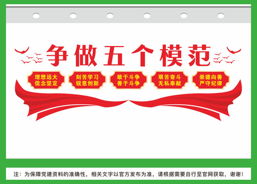 五個(gè)模范文化墻