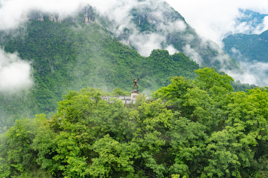 航拍湖南湘西矮寨特大桥素材