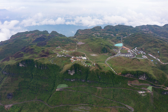 航拍湖南湘西龙山八面山素材