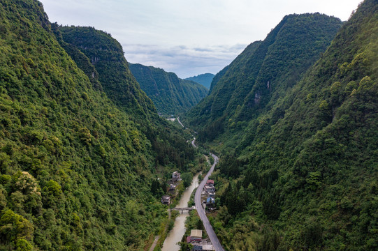 航拍湖南湘西乌龙山大峡谷