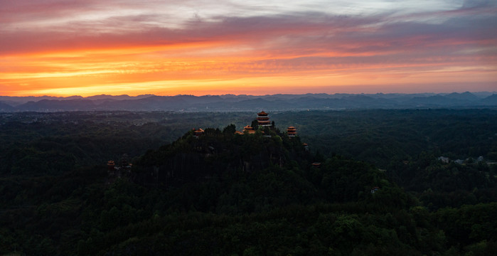 航拍湖南湘西龙山县太平山素材