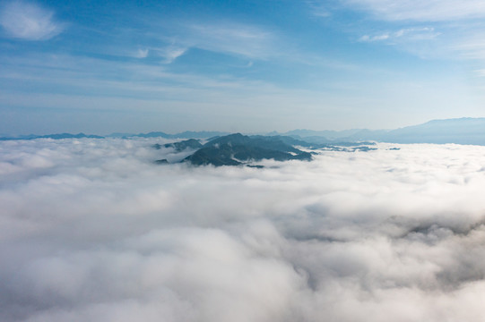 航拍湖南湘西山间云海素材