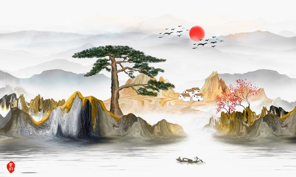 水墨山水画