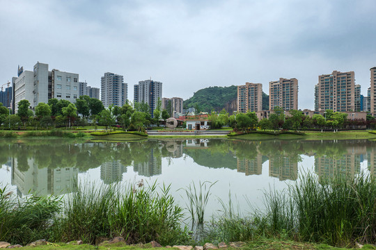 中央绿轴上陡门浦公园