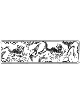 獅子燕子木窗木刻