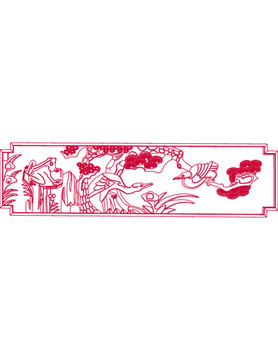 飛鶴木雕圖