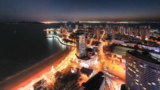 青岛城市风光夜景