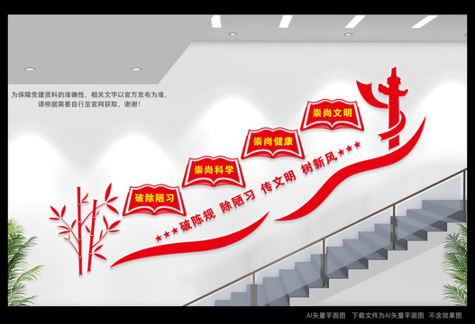 移風(fēng)易俗樓道文化墻