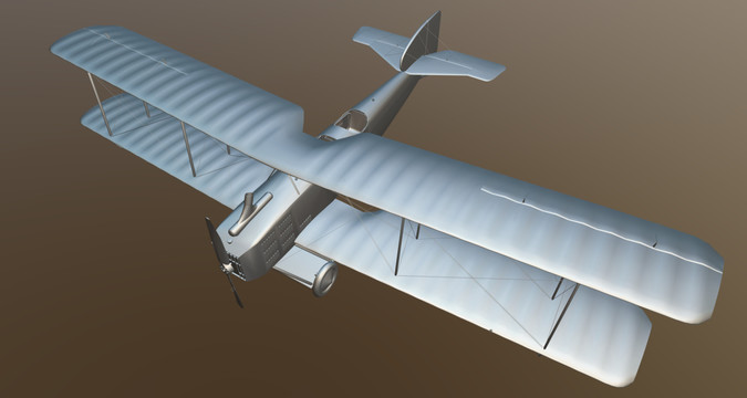 金属莱特兄弟飞机模型45度