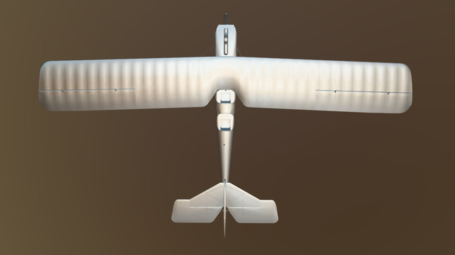 金属莱特兄弟飞机模型顶视图