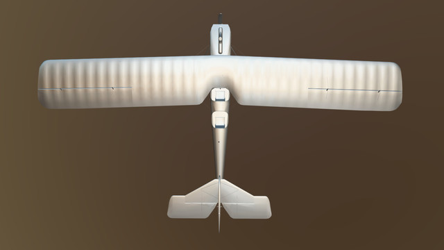 金屬萊特兄弟飛機模型頂視圖