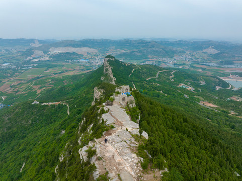 航拍济南长清马山