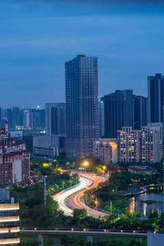 蕉门凤凰大道夜景